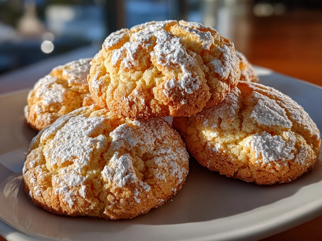 Close-up of finished Orange Clove Cookies showcasing their tender texture and bright zest flecks