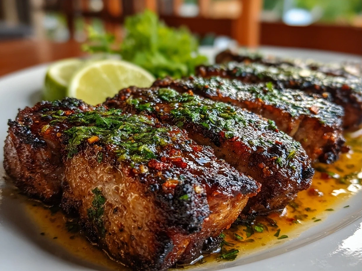 Finished Brazilian Mounjaro dish served with herbs and lime wedges, showcasing rich creamy sauce and tender chicken