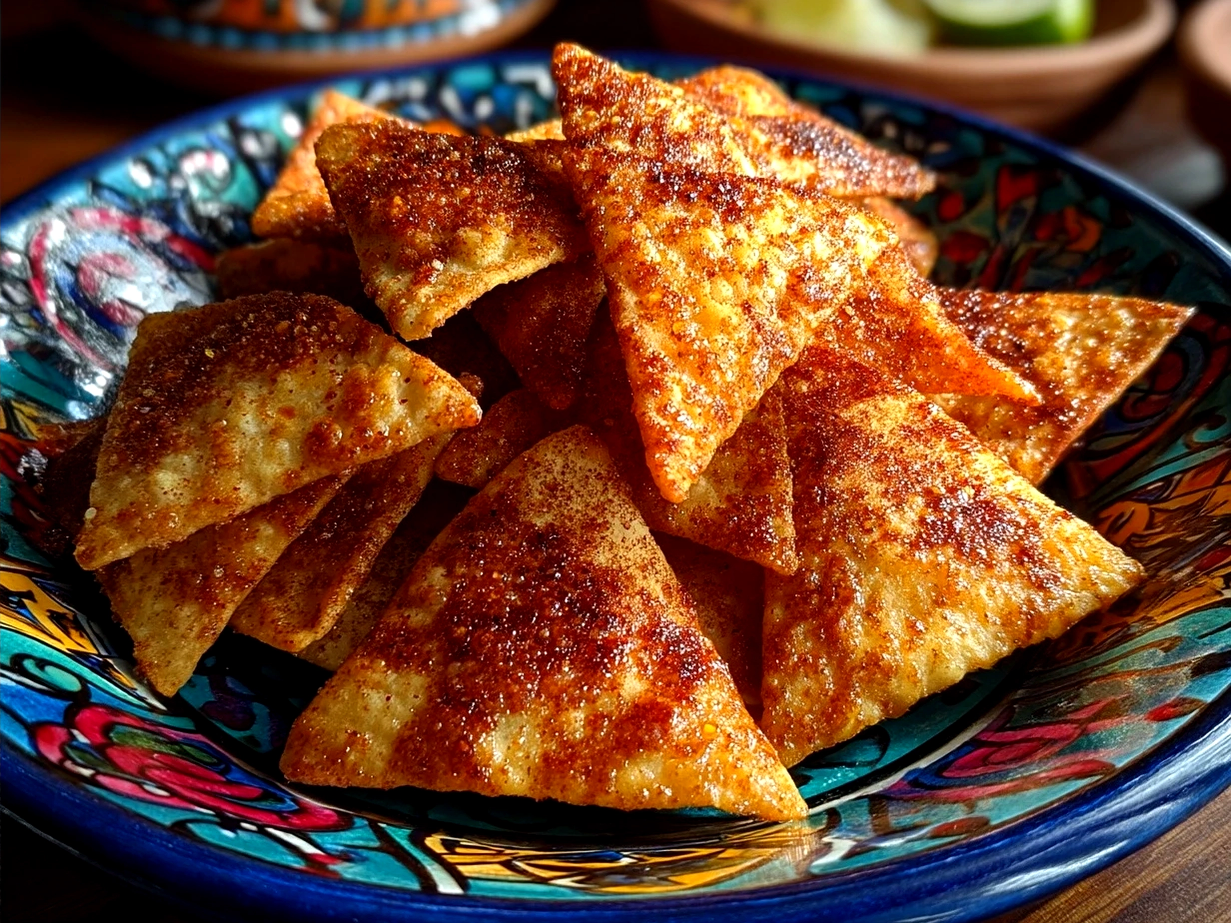 Serving Cinnamon Tortilla Chips with a creamy dip