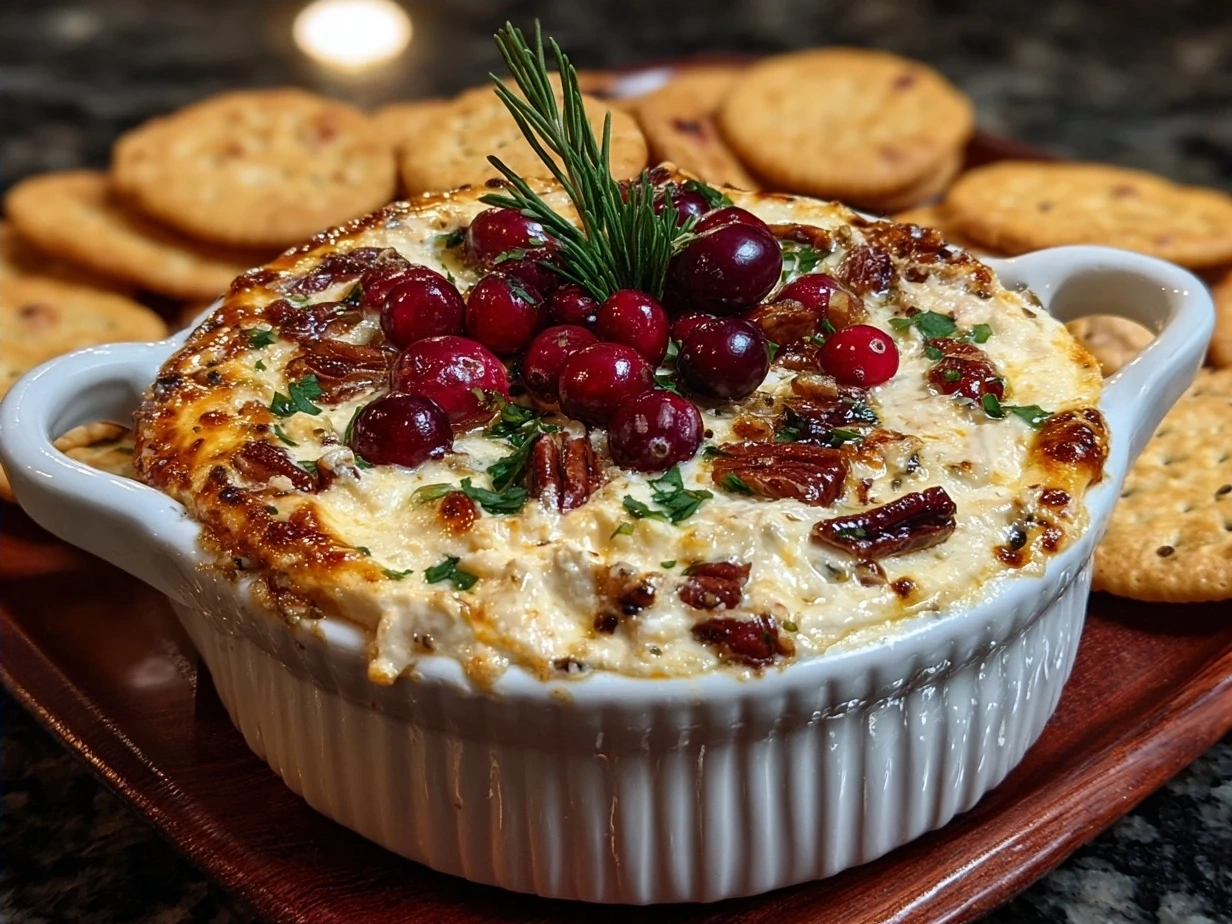 Final serving of Cranberry Jalapeño Dip ready to enjoy with dippers