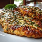 Freshly prepared Garlic Parmesan Chicken close-up