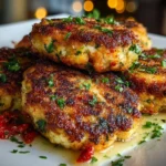 Freshly prepared Maryland Crab Cakes on white plate