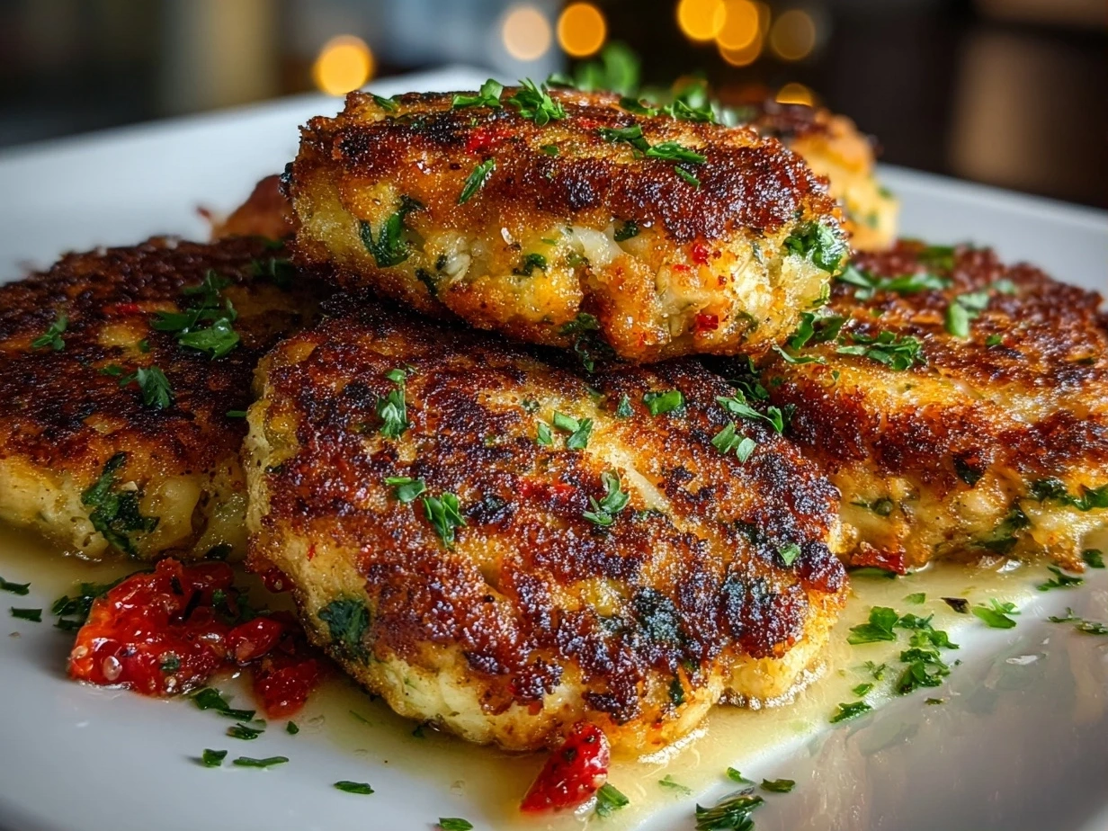 Freshly prepared Maryland Crab Cakes on white plate