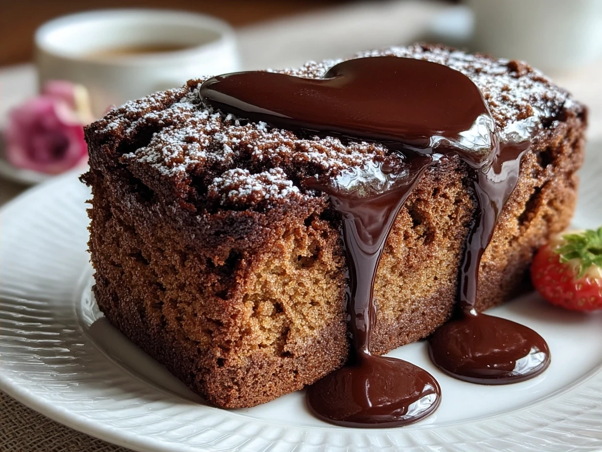 Finished Hidden Heart Chocolate Loaf Cake sliced to reveal red velvet heart shapes inside