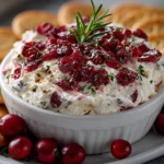 Homemade Cranberry Jalapeno Cream Cheese Dip close-up