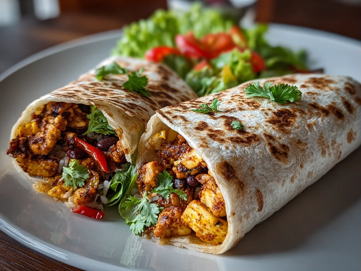 Homemade Vegan Burrito Wraps Close-up