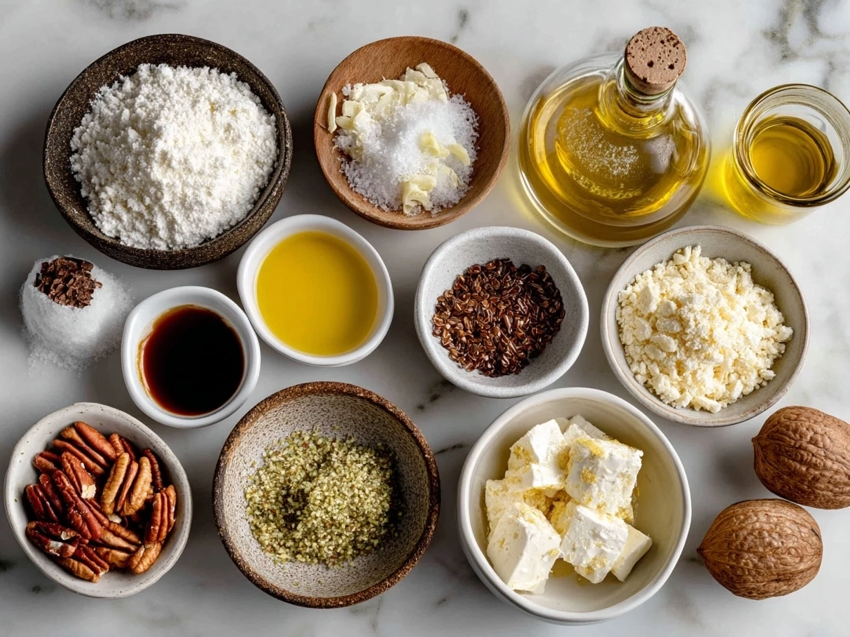 Ingredients for Ordourves Appetizers laid out on a kitchen counter