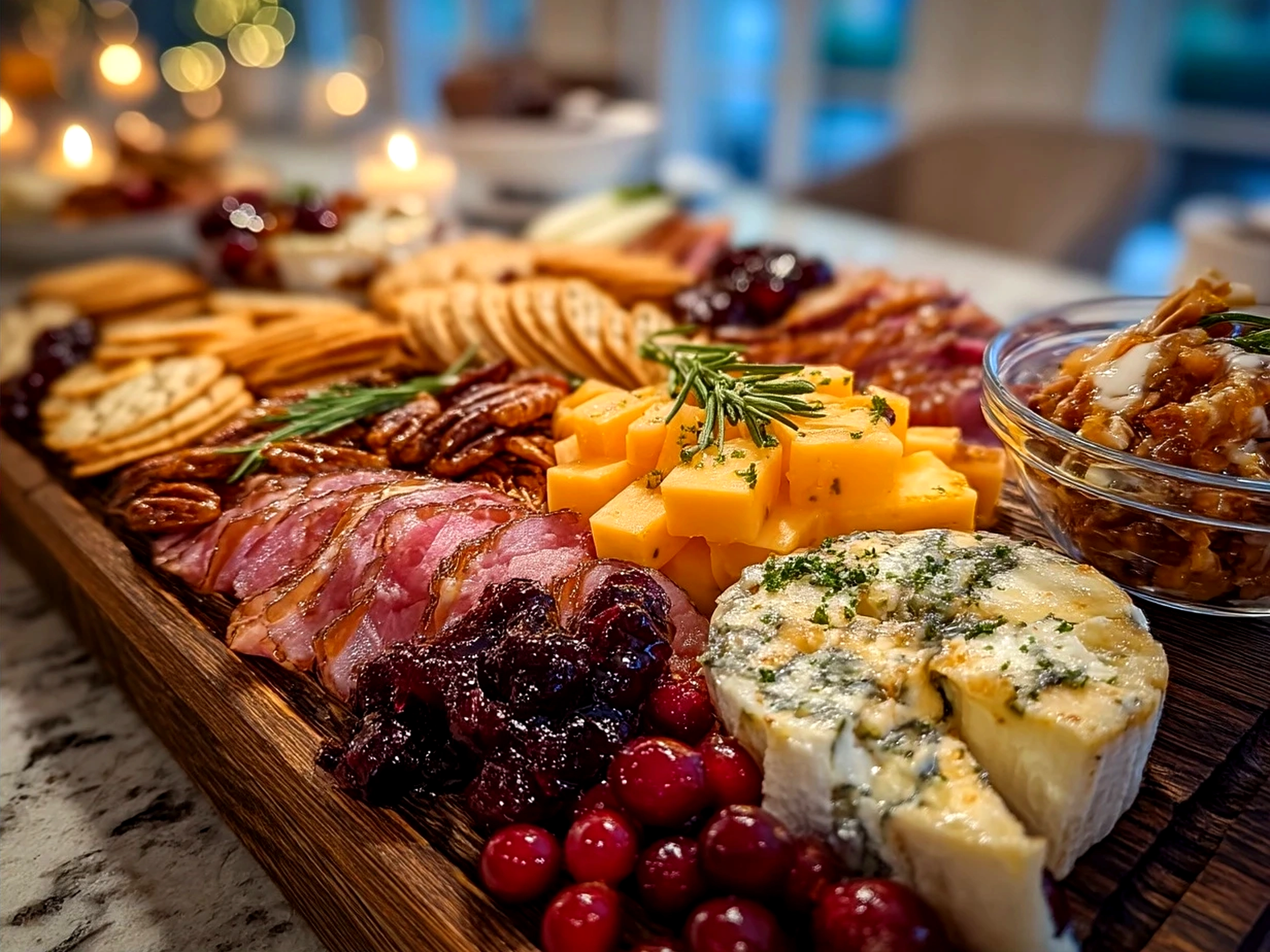 Finished Thanksgiving Dessert Charcuterie Board presented for guests