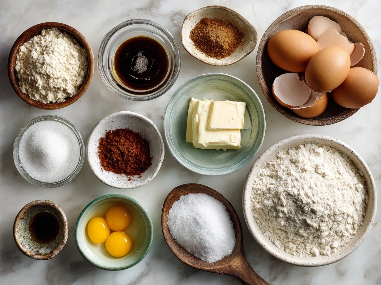 Top down view of raw ingredients for Crockpot Chicken Spaghetti in bowls and plates