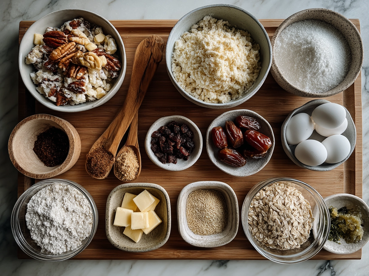 Ingredients for Christmas Rice Crispy Treats laid out on a kitchen counter