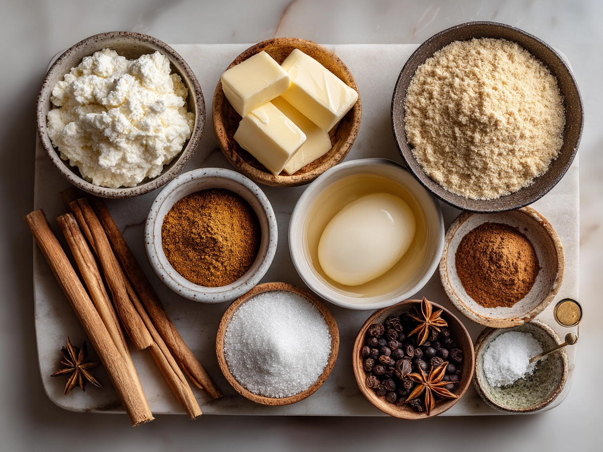 Ingredients for No Bake Eggnog Pie neatly arranged