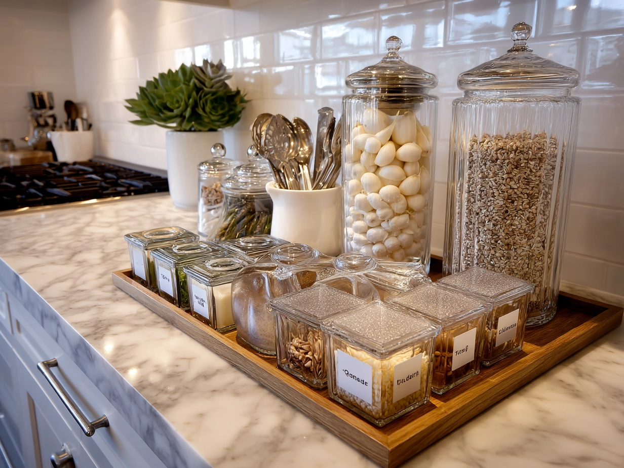 Ingredients for Sweet Potato Rounds with Honey Feta Crumble on a kitchen counter